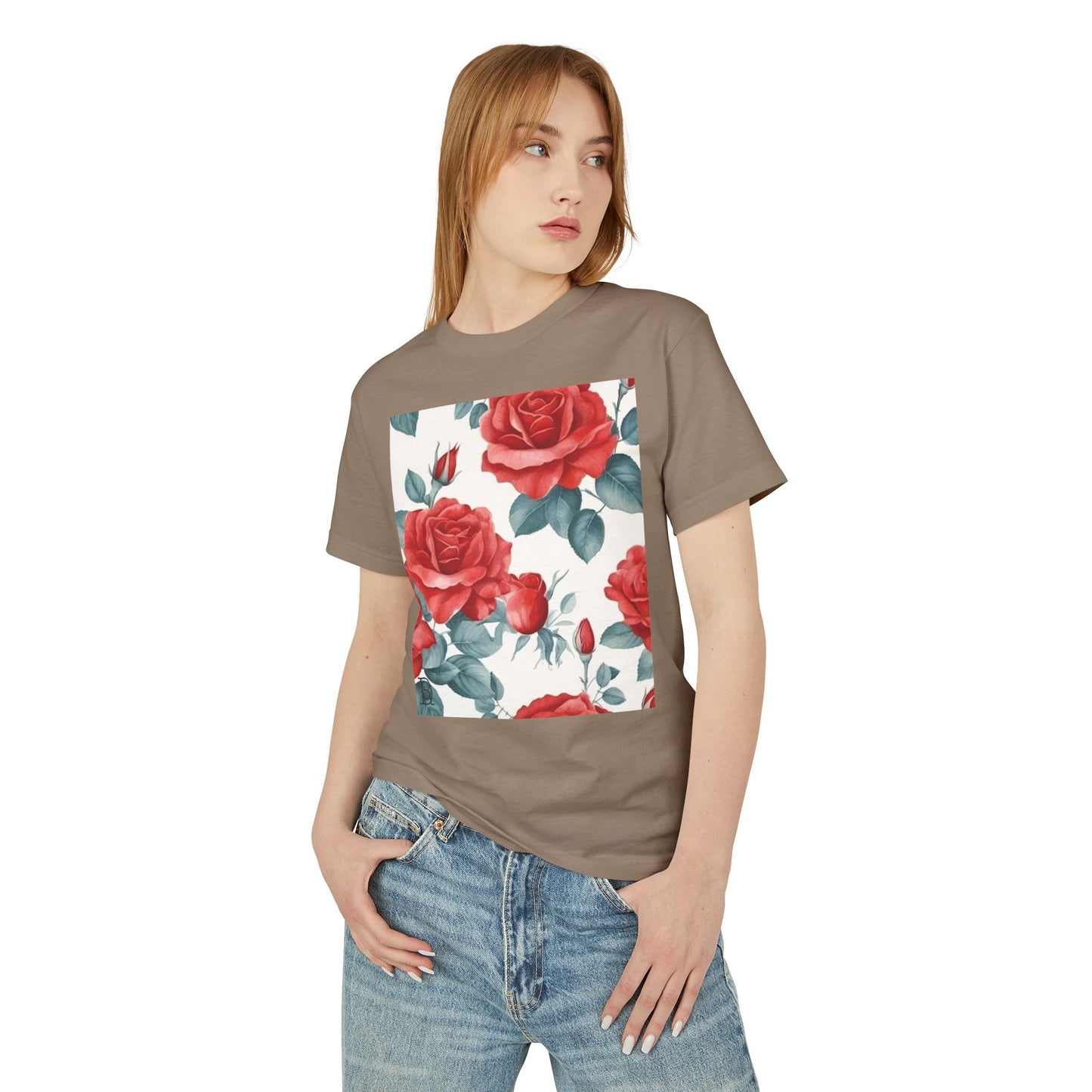 Floral Vintage Tee - Red Rose