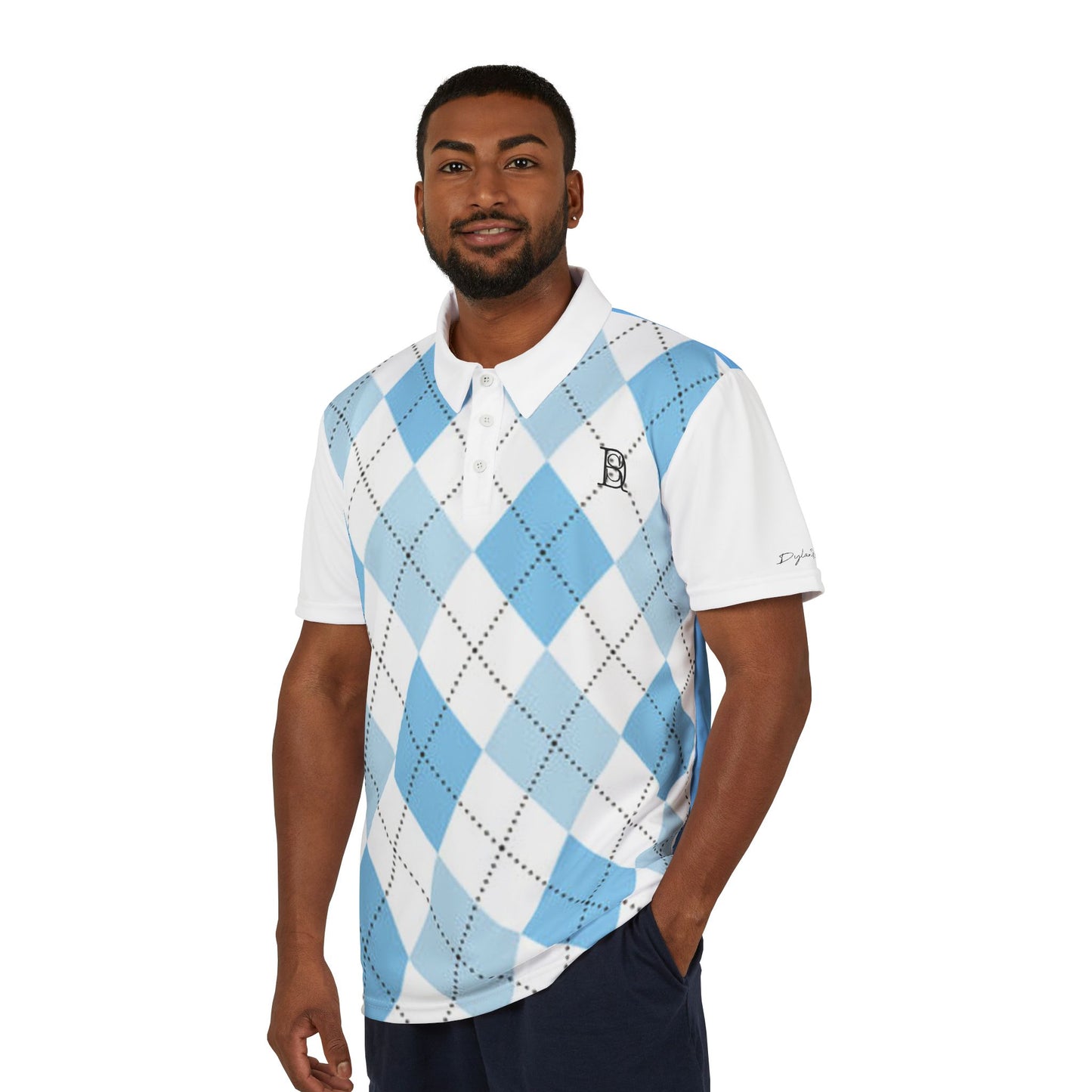 Polo Shirt - Blue Argyle Golf Outings