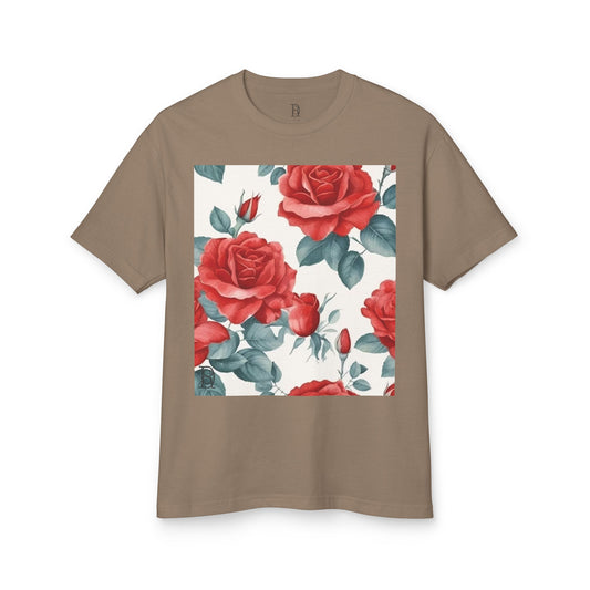 Floral Vintage Tee - Red Rose