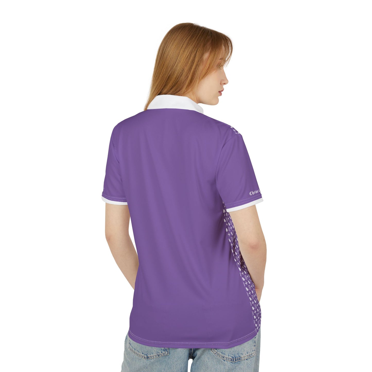 Polo Shirt logo cross pattern purple