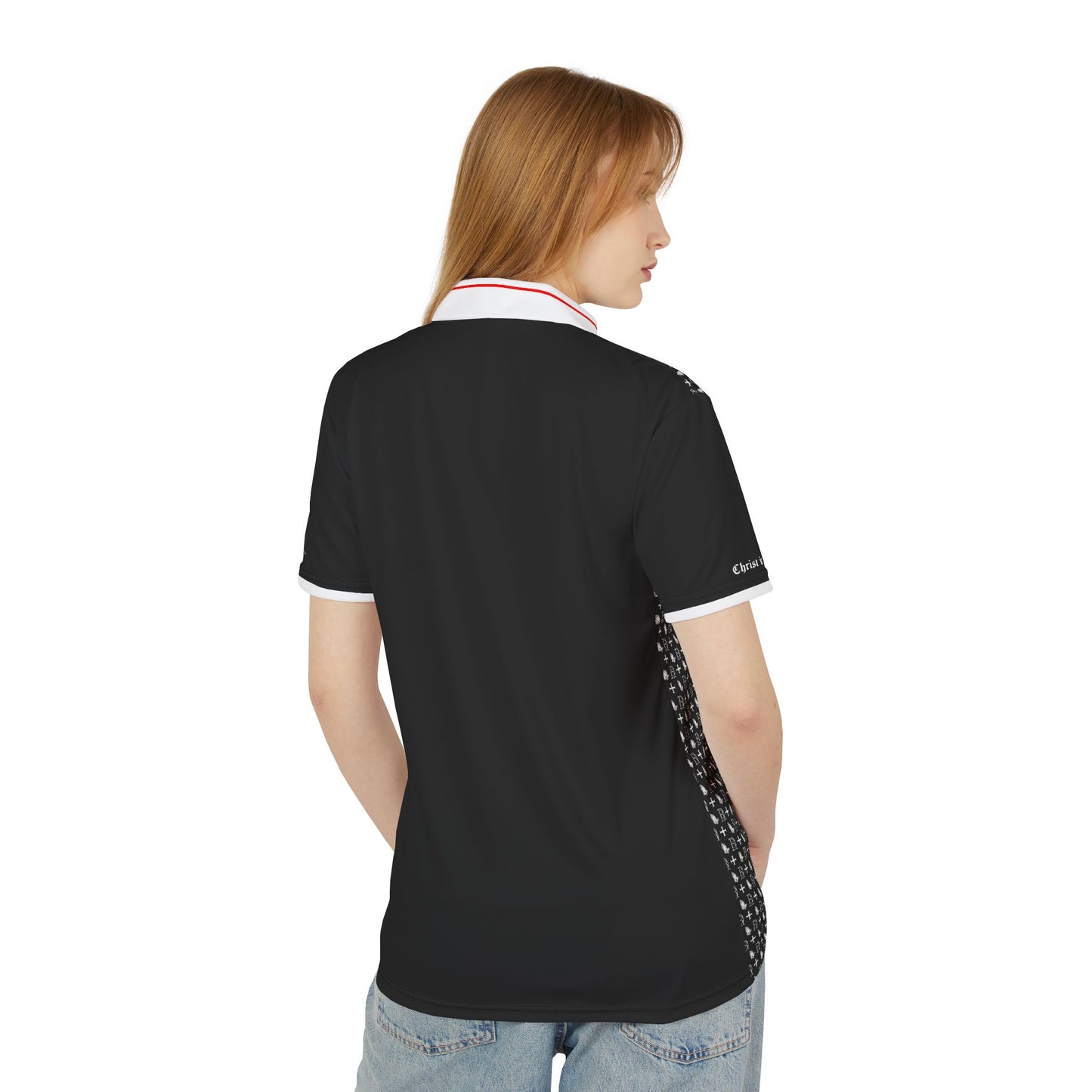 Polo Shirt logo cross pattern black