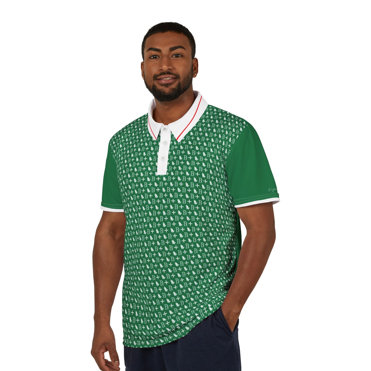 Polo Shirt logo cross pattern Green