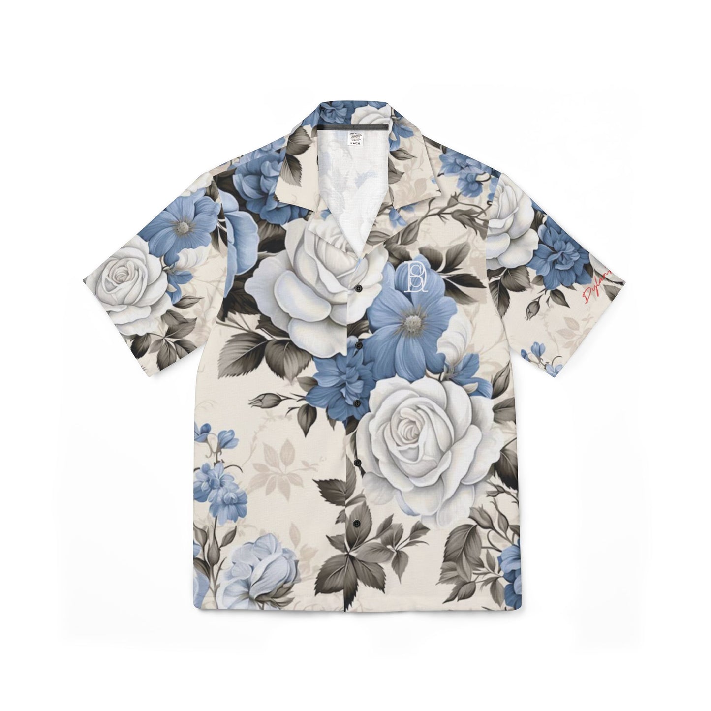 Men's Hawaiian Shirt - blue floral