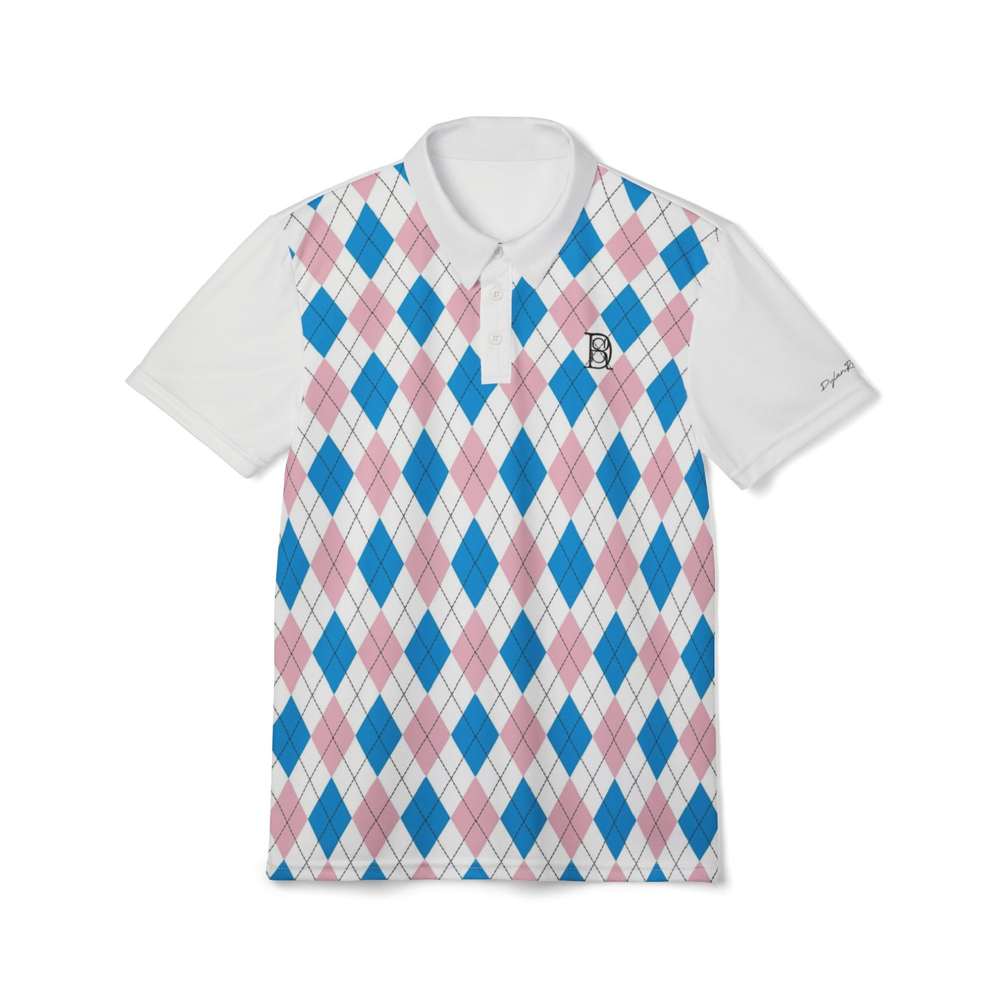 Polo Shirt baby white pink pattern