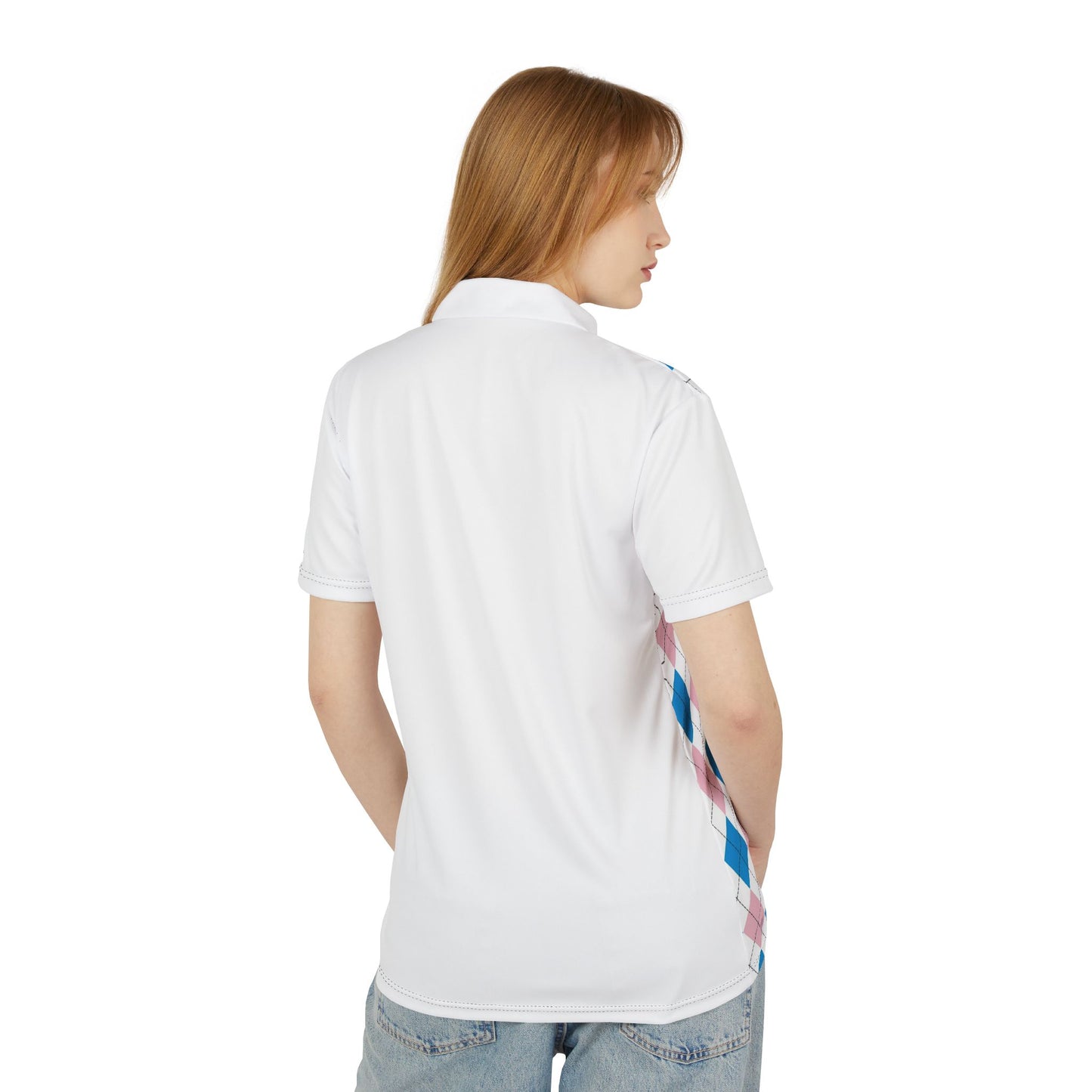 Polo Shirt baby white pink pattern