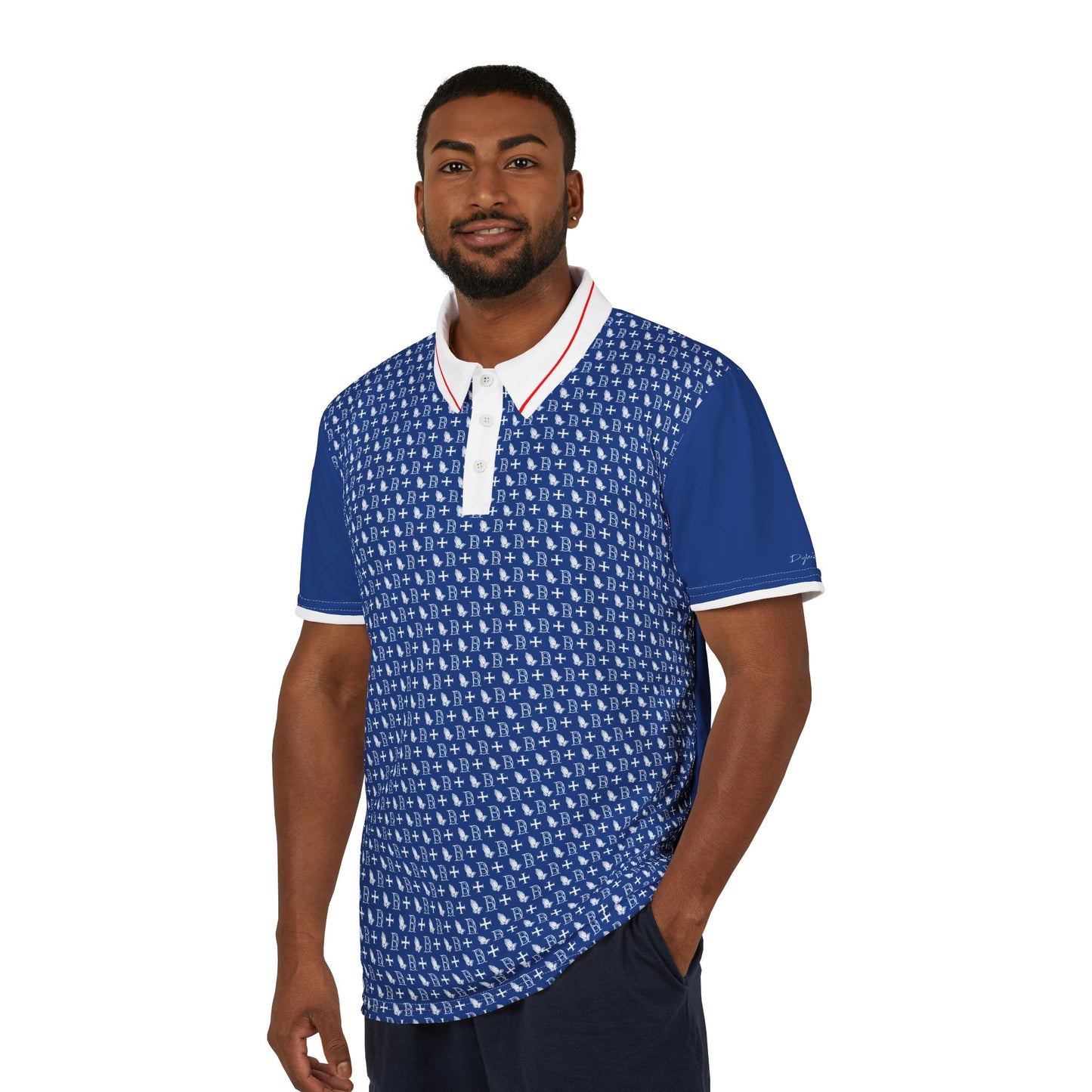 Polo Shirt logo cross pattern Dark Blue