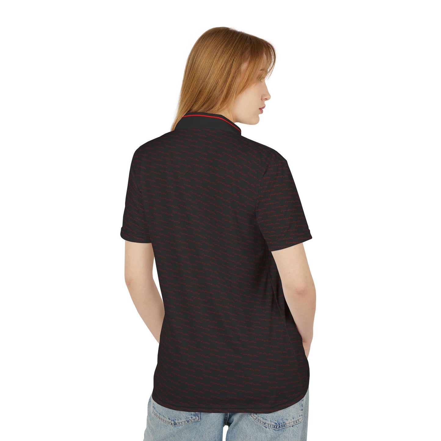 Polo Shirt black signature logo pattern