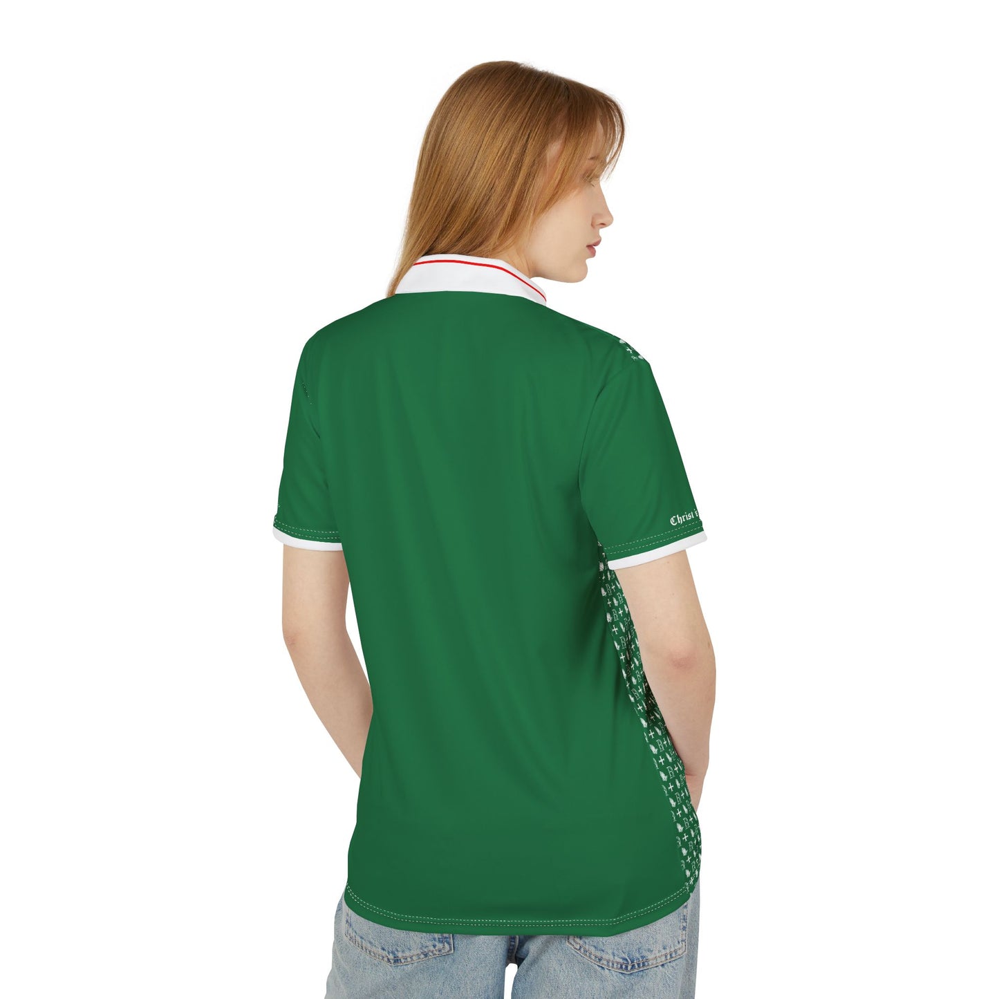 Polo Shirt logo cross pattern Green