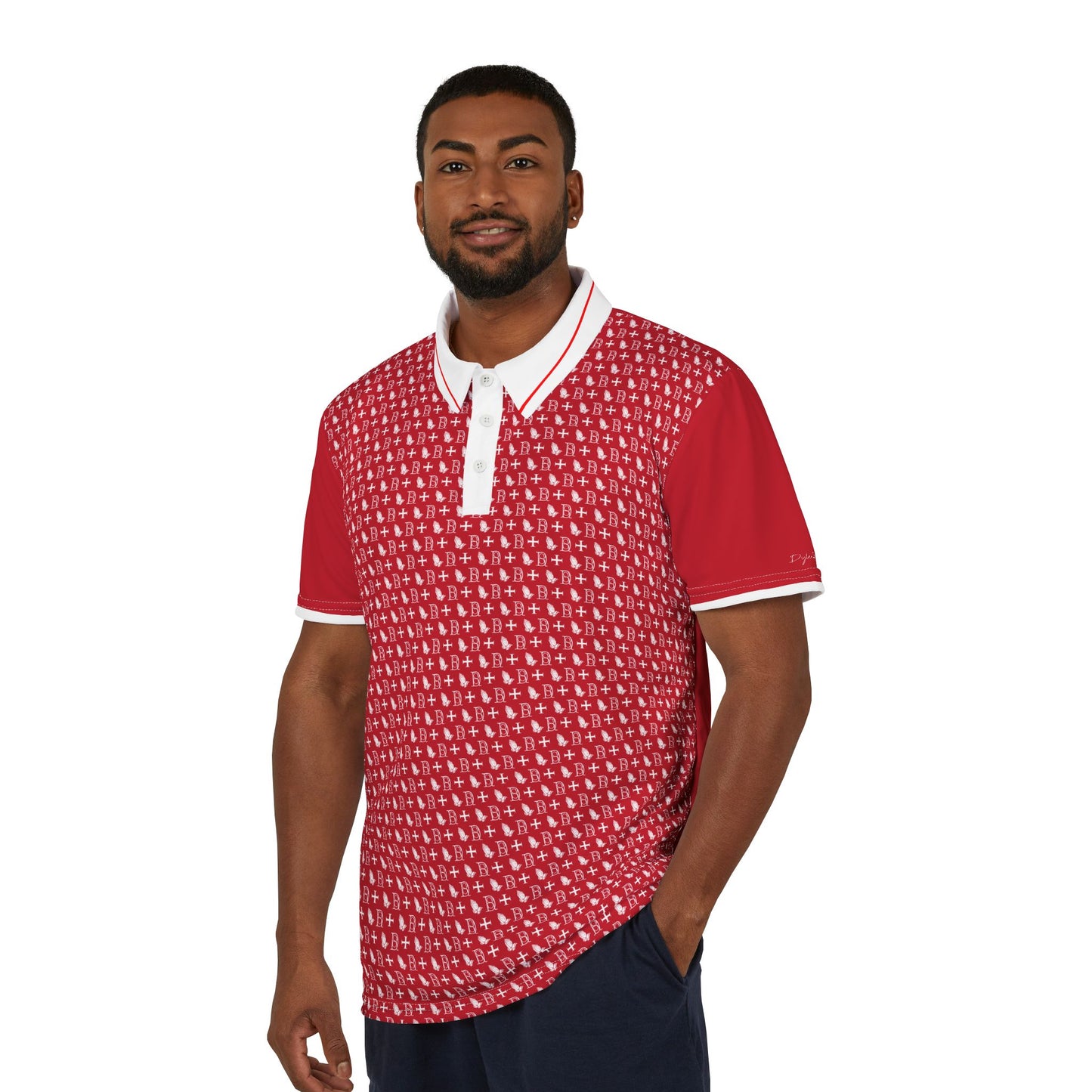 Polo Shirt logo cross pattern Red