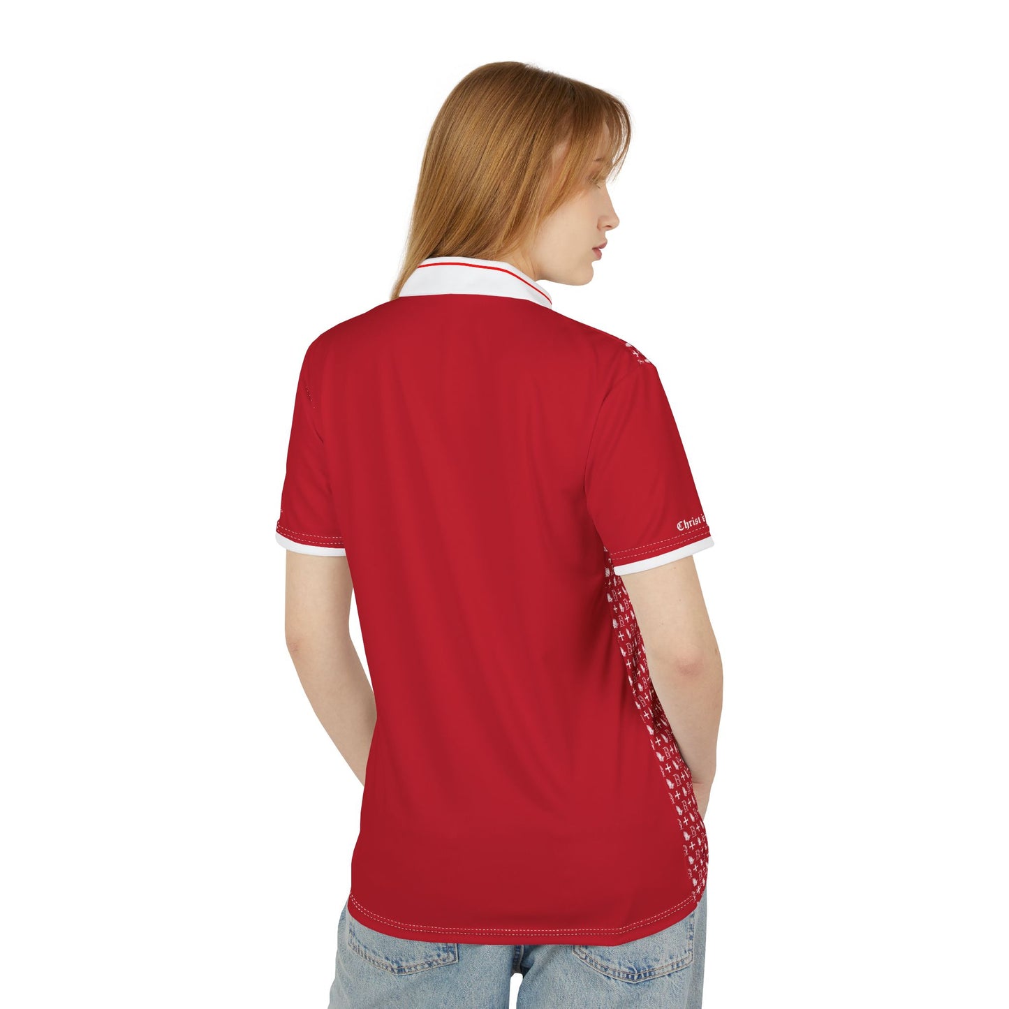 Polo Shirt logo cross pattern Red