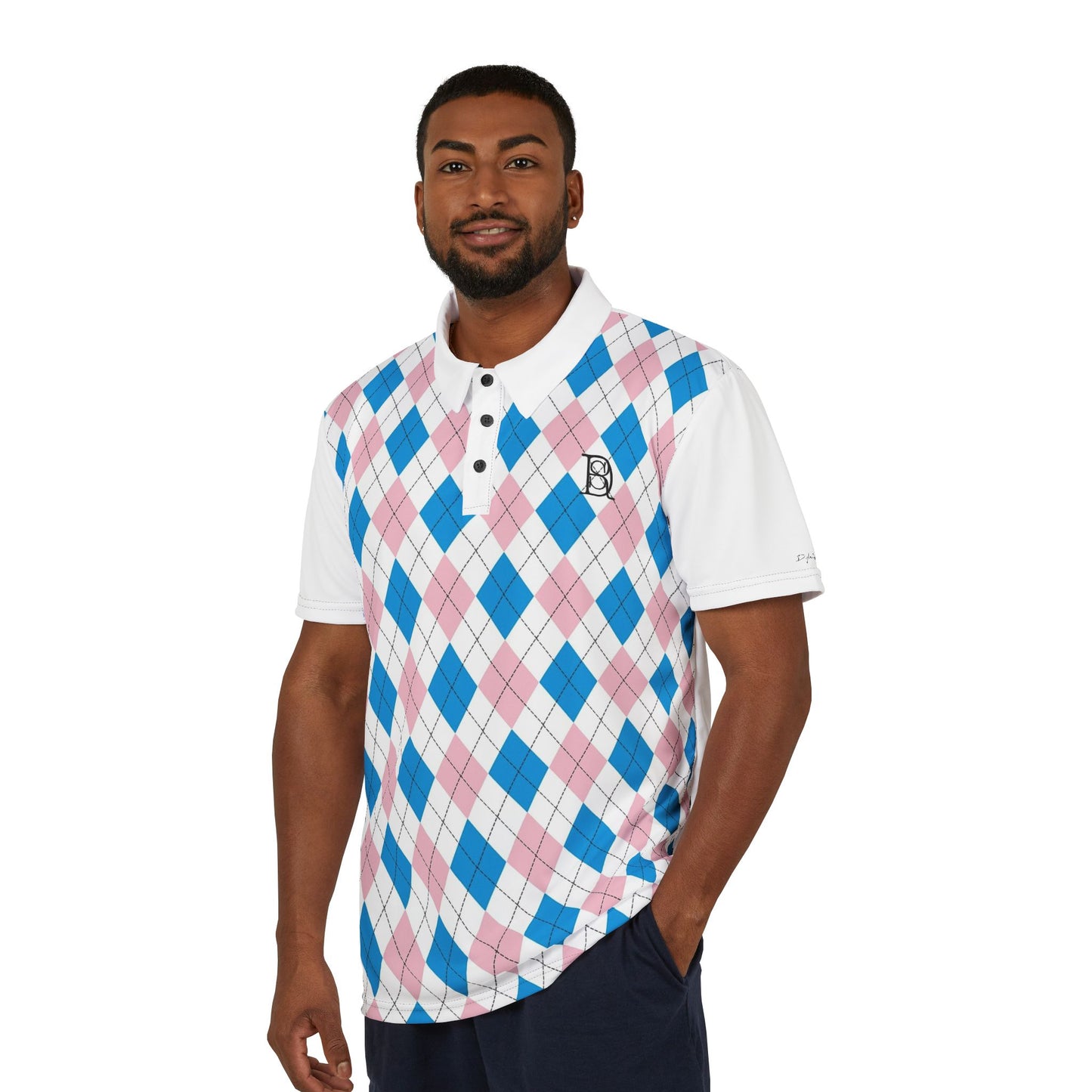 Polo Shirt baby white pink pattern
