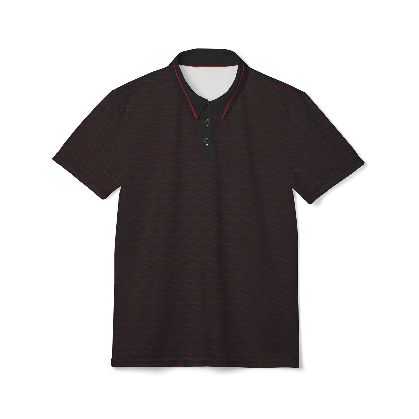 Polo Shirt black signature logo pattern