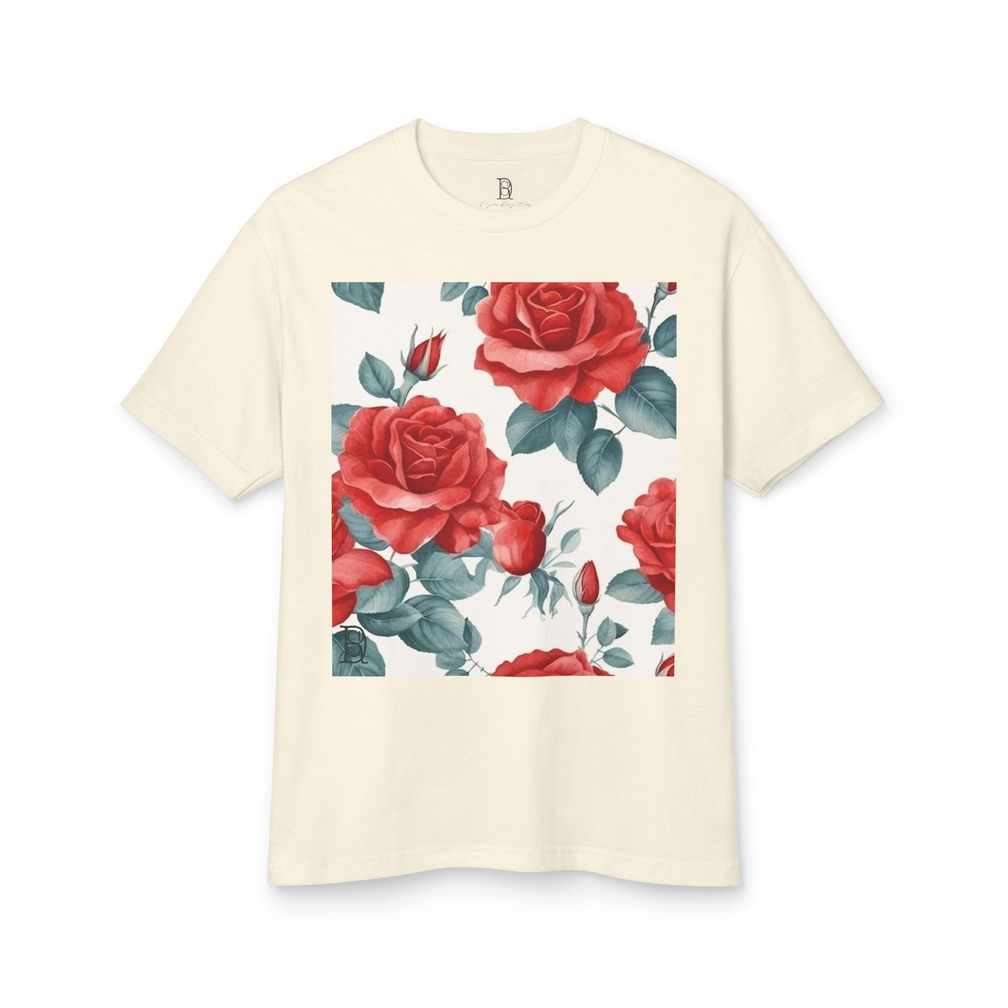 Floral Vintage Tee - Red Rose