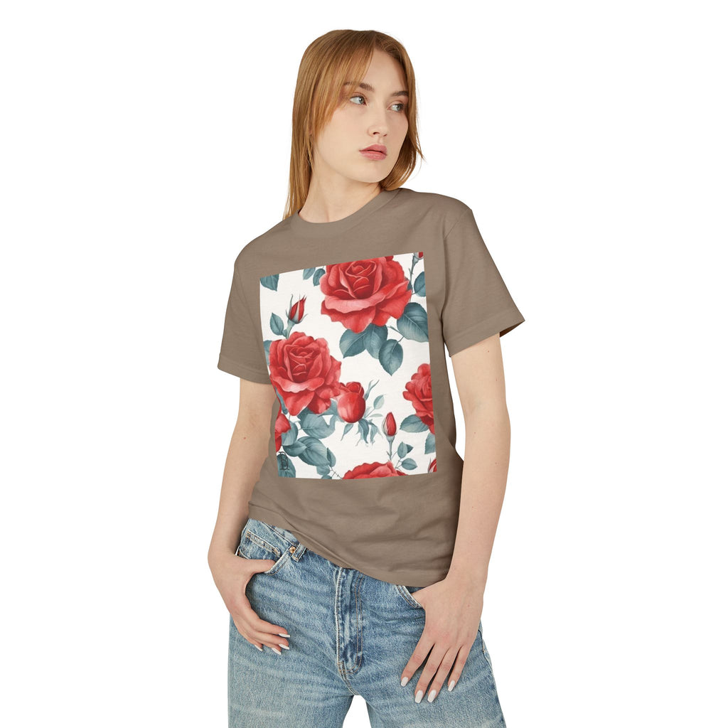 Floral Vintage Tee - Red Rose