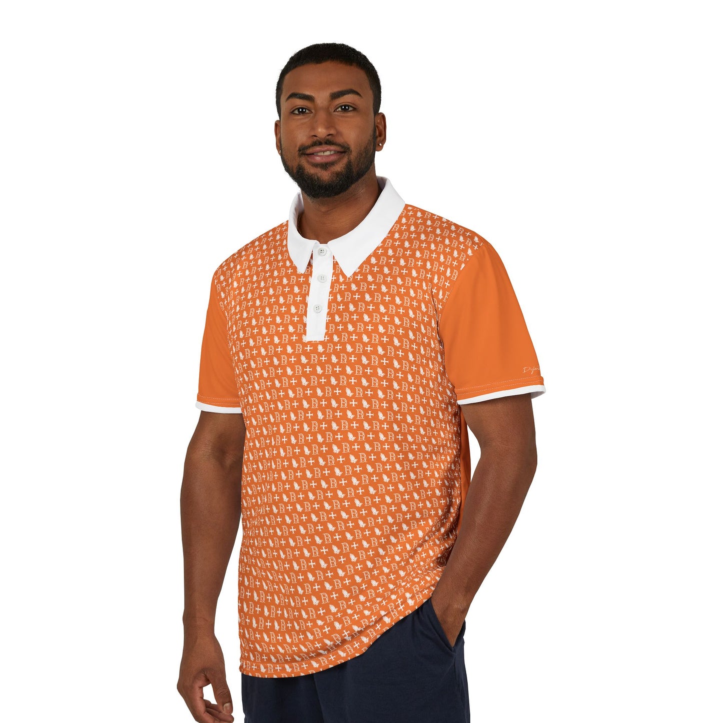 Polo Shirt logo cross pattern Orange