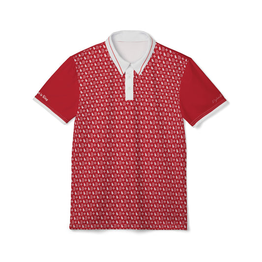 Polo Shirt logo cross pattern Red
