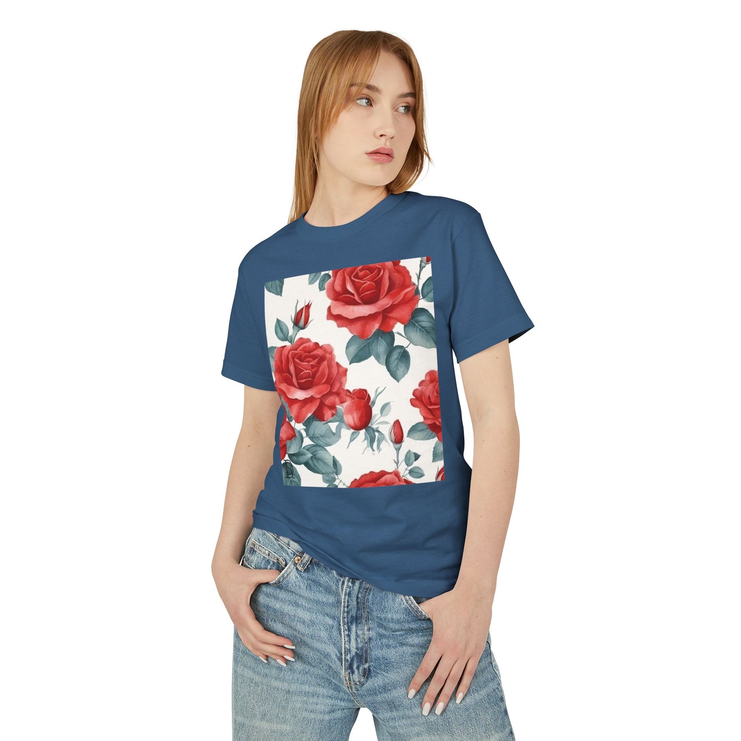 Floral Vintage Tee - Red Rose