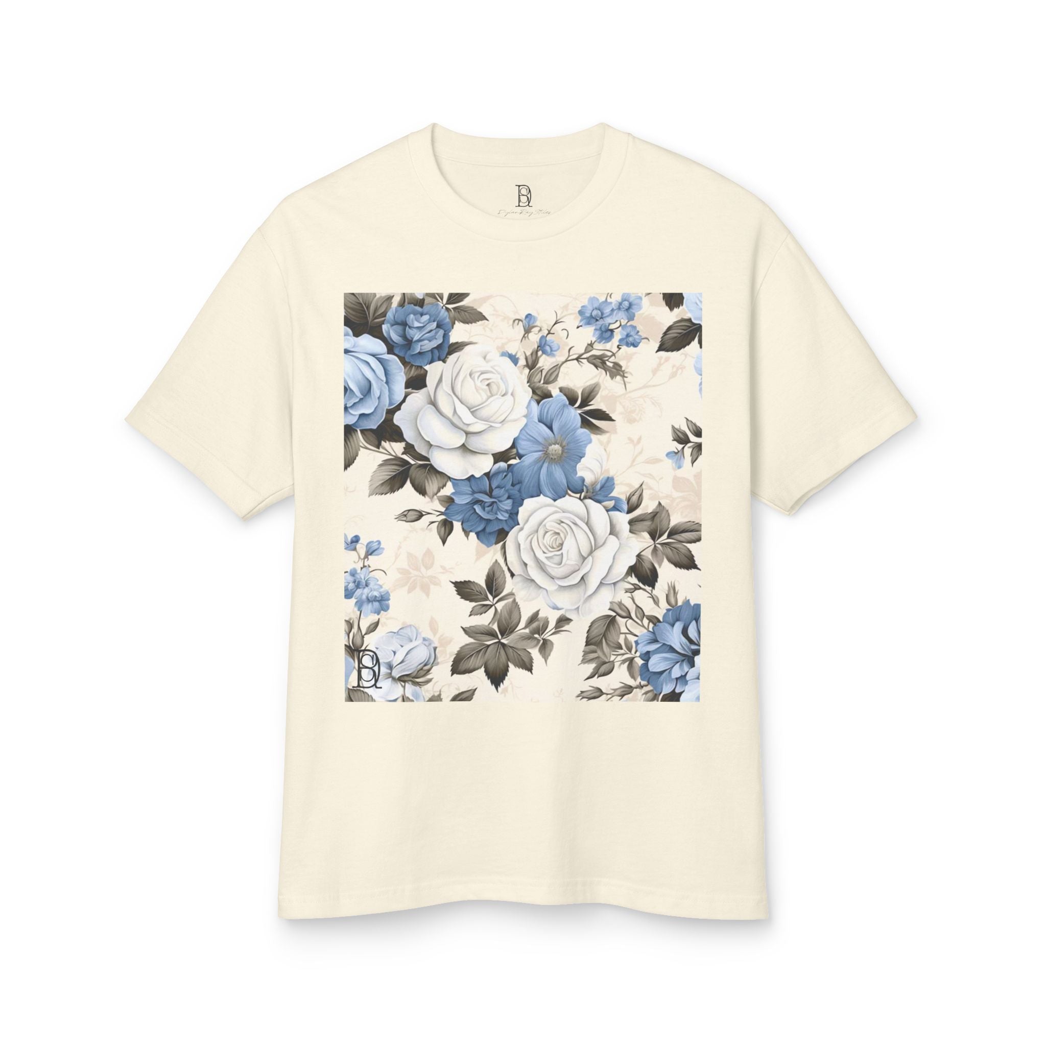 Floral Vintage Tee - Baby Blue