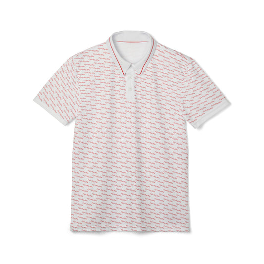Polo Shirt white signature logo pattern