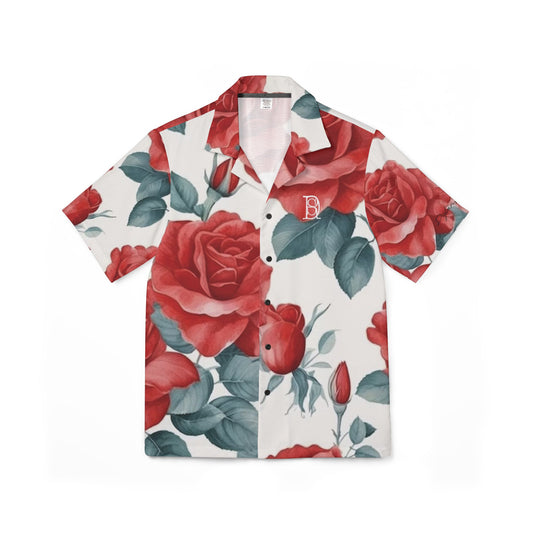 Men's Hawaiian Camp Shirt rose floral