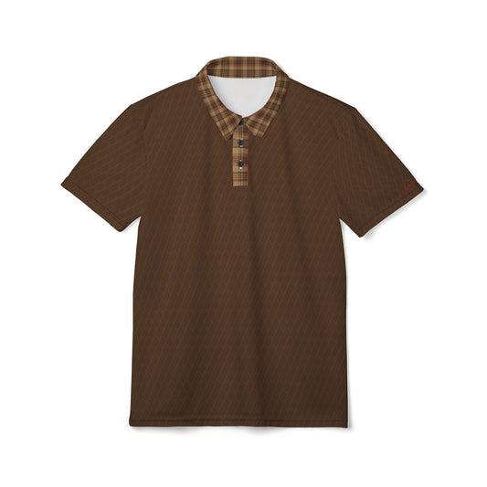 Polo Shirt brown flannel logo pattern