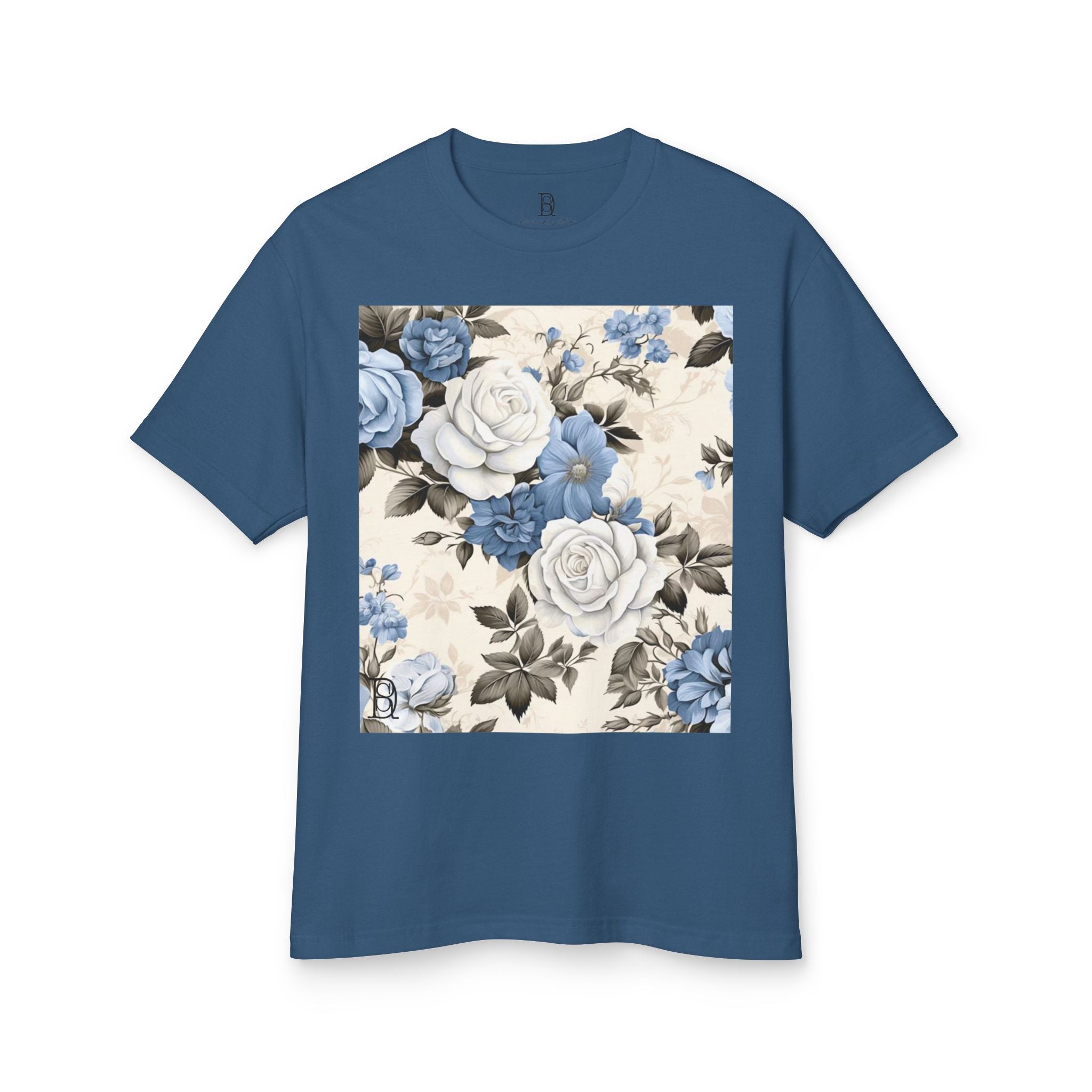 Floral Vintage Tee - Baby Blue
