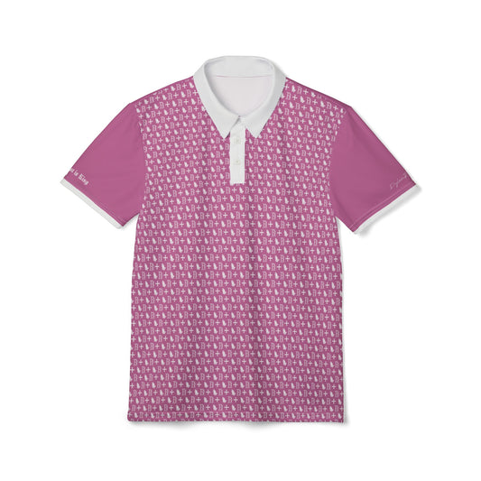 Polo Shirt logo cross pattern pink
