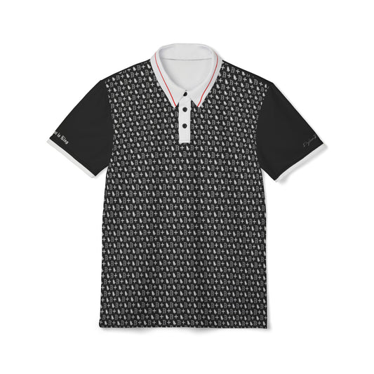 Polo Shirt logo cross pattern black