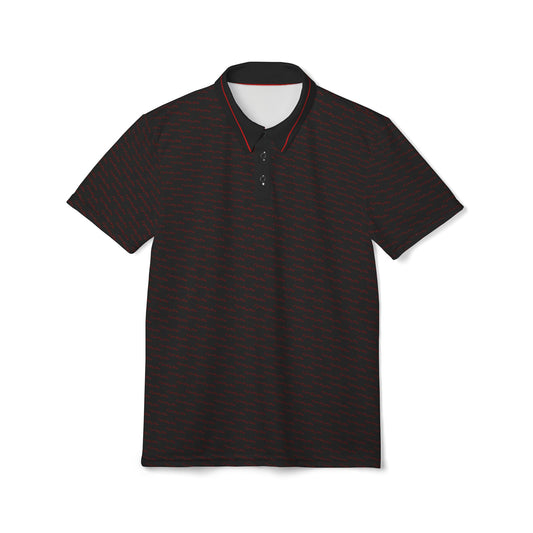 Polo Shirt black signature logo pattern