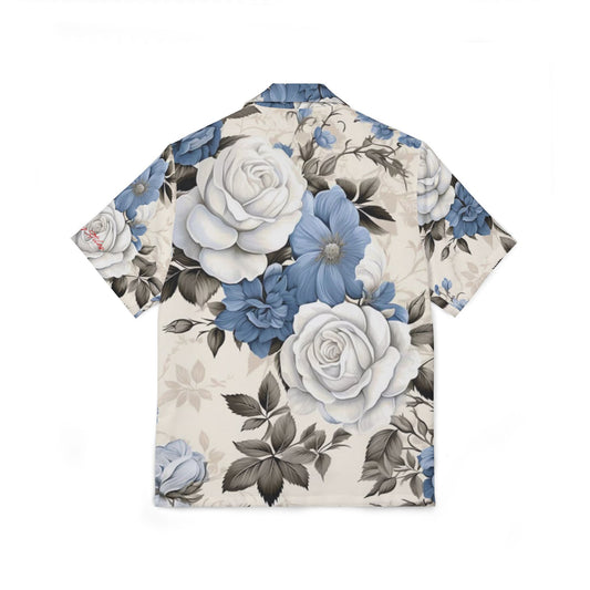 Men's Hawaiian Shirt - blue floral